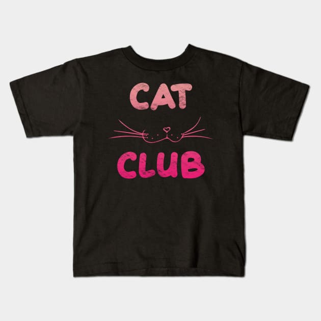 Cat Club - Pink Kids T-Shirt by Scailaret